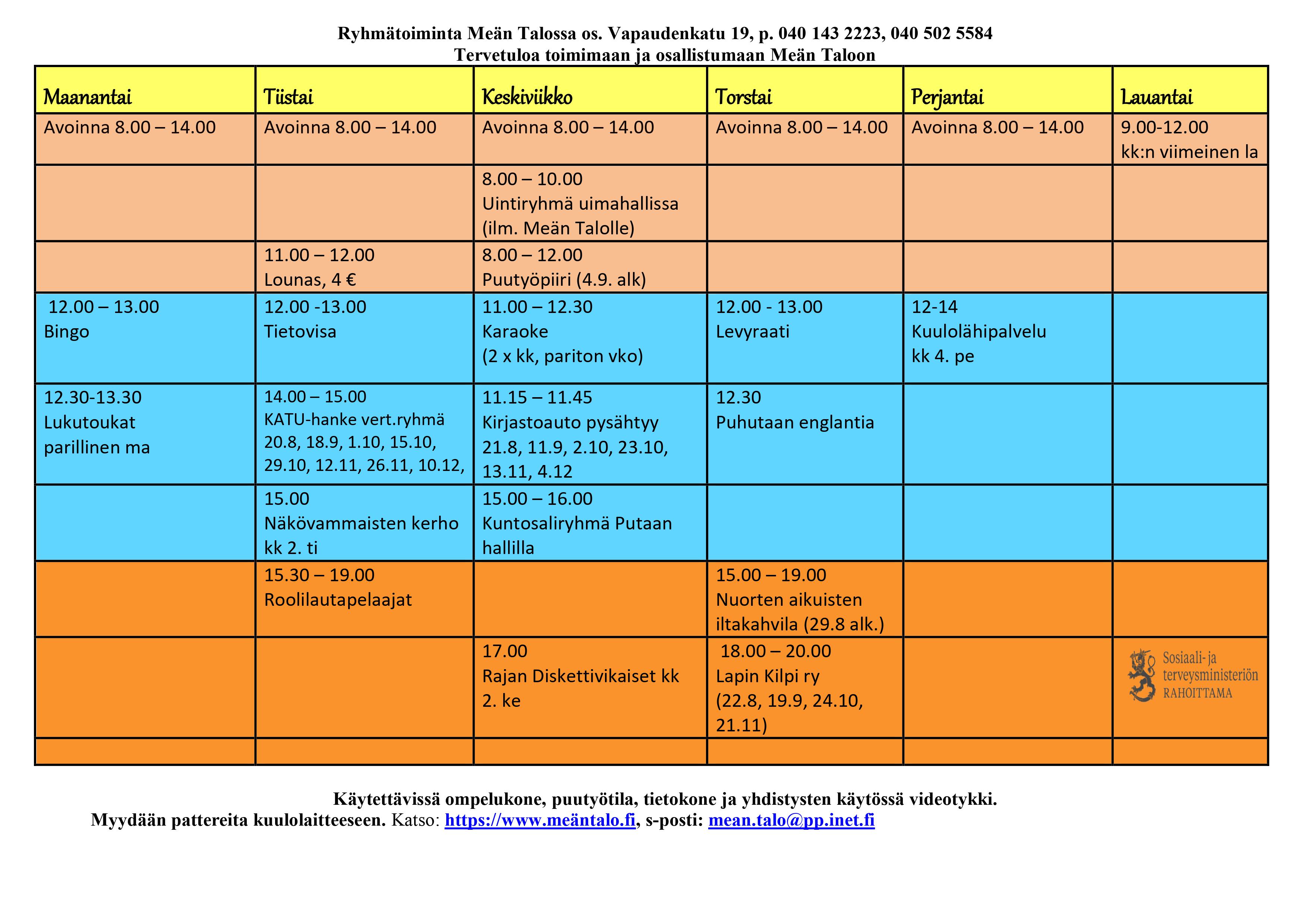 Viikko ohjelma syksy 2024